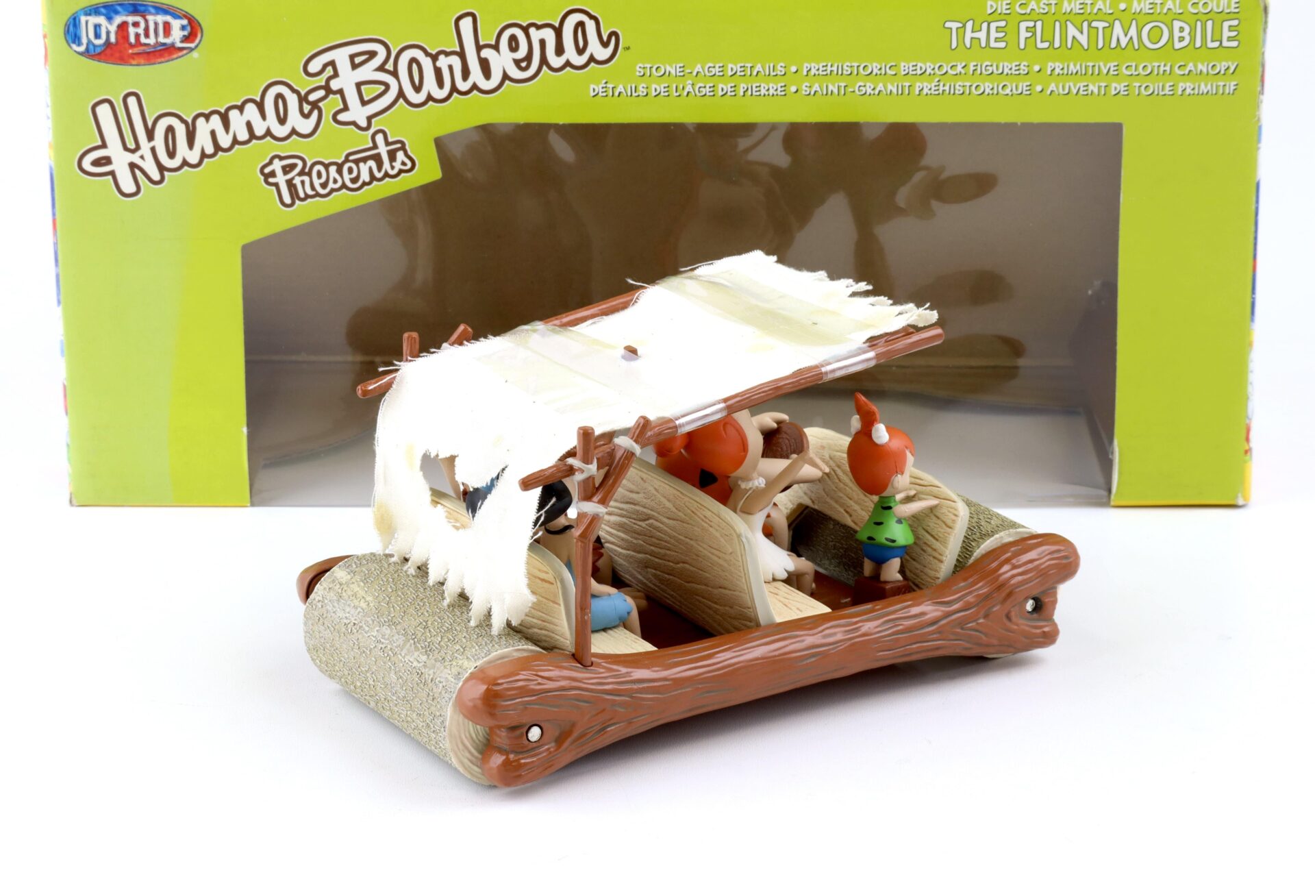 1:18 ERTL Joyride The Flintstones Flintmobile Fred Feuerstein + Figures