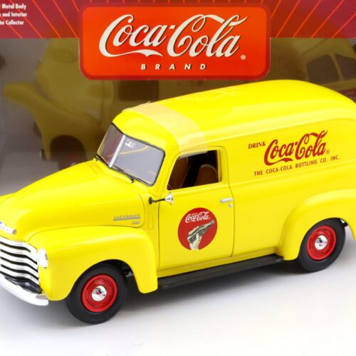 1:18 Johnny Lightning 1948 Chevrolet Panel Delivery Van COCA COLA yellow