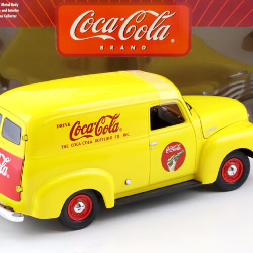 1:18 Johnny Lightning 1948 Chevrolet Panel Delivery Van COCA COLA yellow
