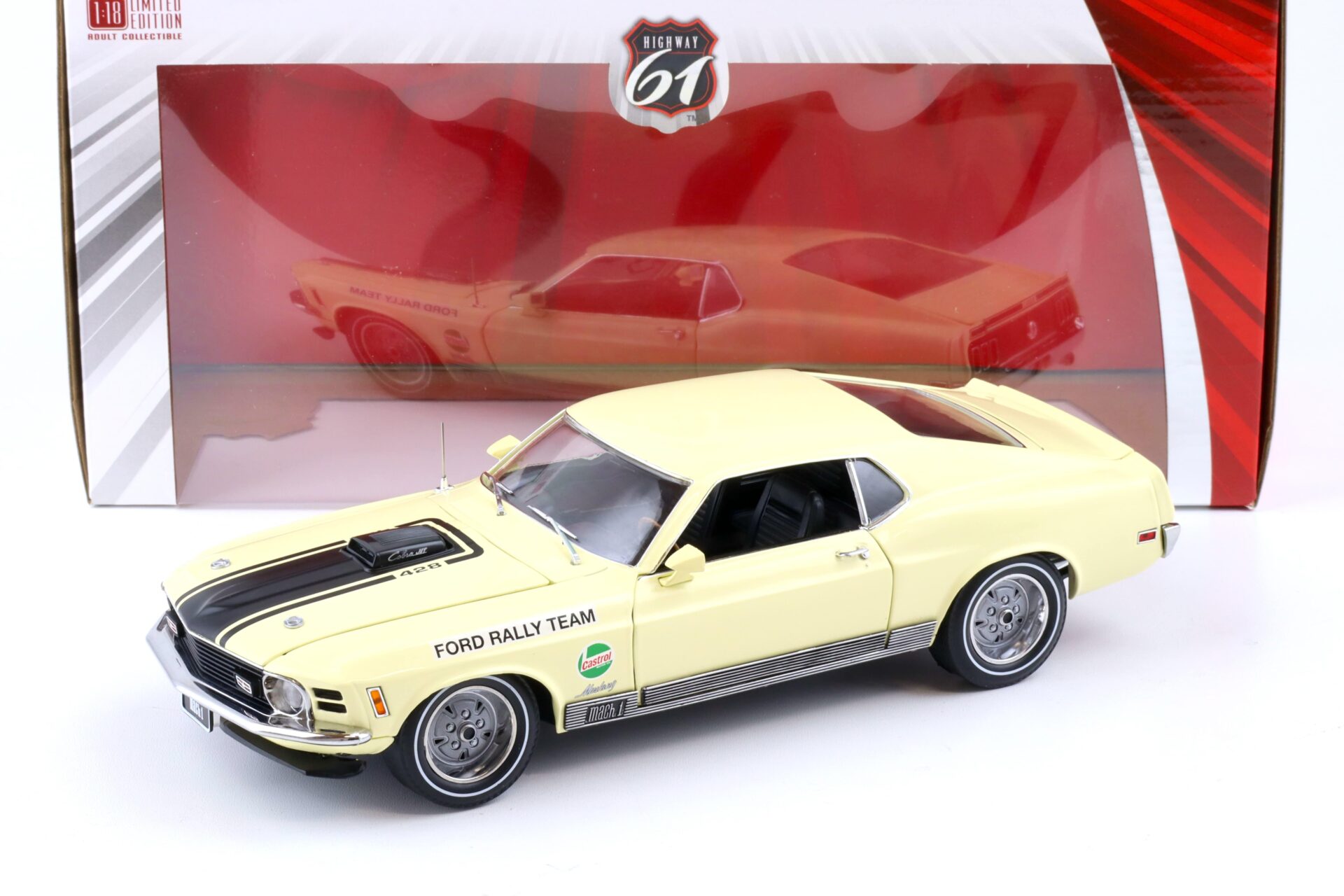 1:18 Highway61 1970 Ford Mustang Mach 1 Competition Team SCCA Ford Rally Team