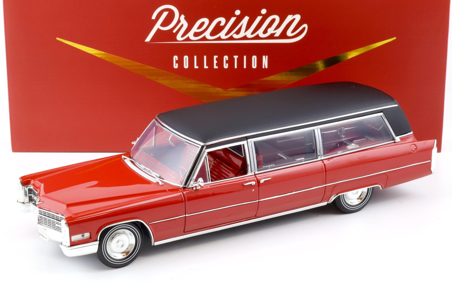 1:18 Greenlight Precision Collection 1966 Cadillac S&S Limousine red/ black