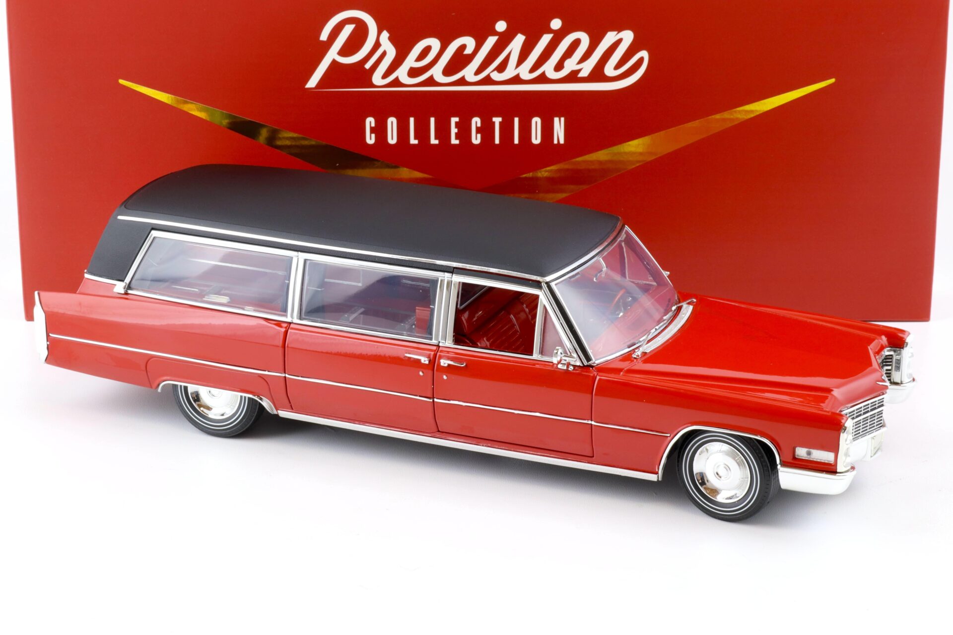 1:18 Greenlight Precision Collection 1966 Cadillac S&S Limousine red/ black