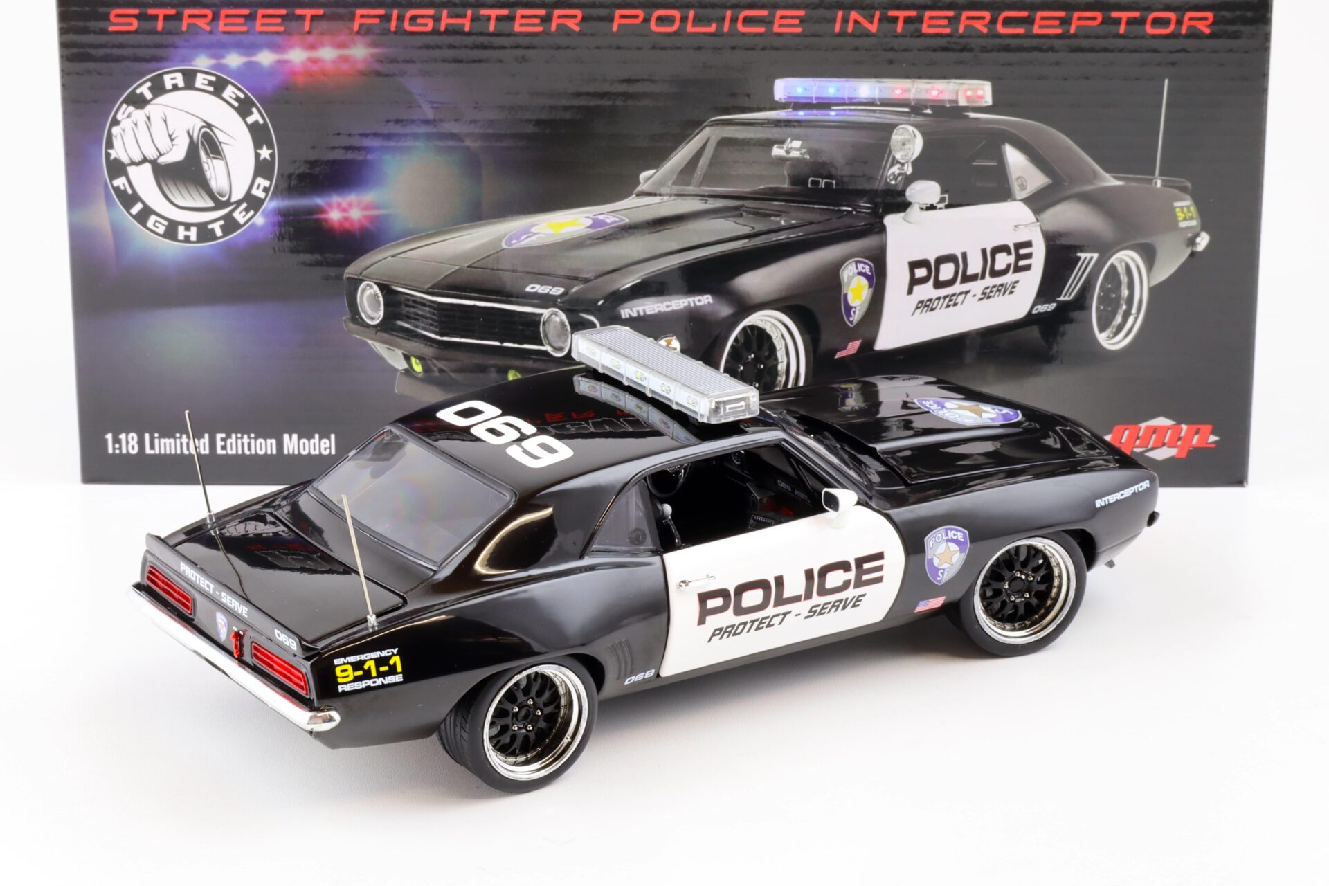 1:18 GMP 1969 Chevrolet Camaro Street Fighter Police Intercopter black/ white