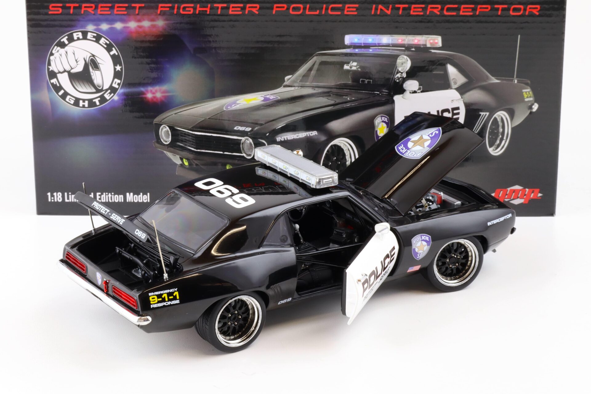 1:18 GMP 1969 Chevrolet Camaro Street Fighter Police Intercopter black/ white