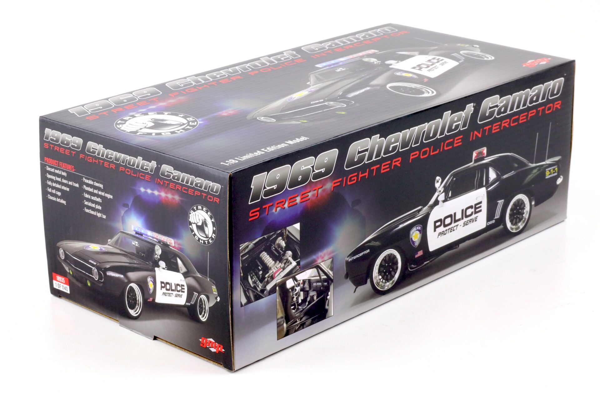 1:18 GMP 1969 Chevrolet Camaro Street Fighter Police Intercopter black/ white