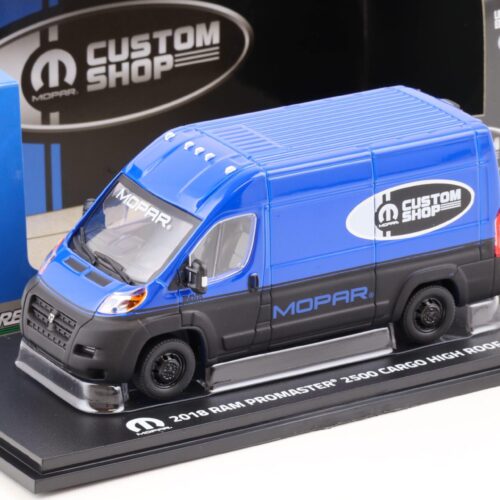 1:43 Greenlight 2018 Ram Promaster 2500 Cargo High Roof MOPAR Custom Shop blue