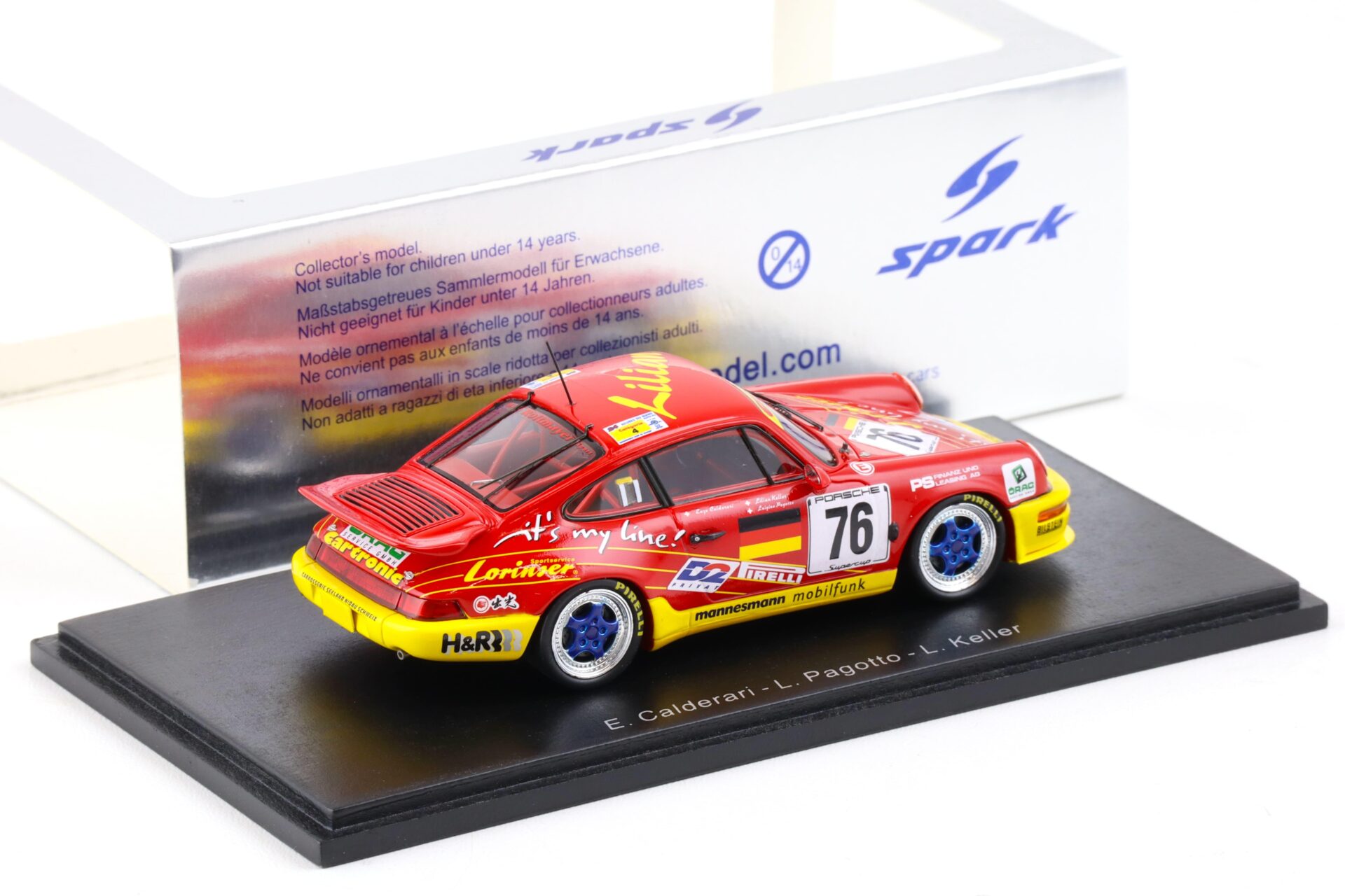 1:43 Spark Porsche 911 (964) Carrera Cup #76 Le Mans 1993 red/ yellow S2071