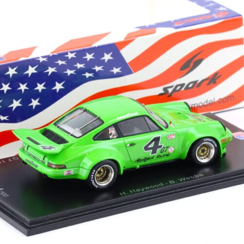 1:43 Spark Porsche 911 Carrera RSR 3.0 Laguna Seca IMSA GT 1974 green #4
