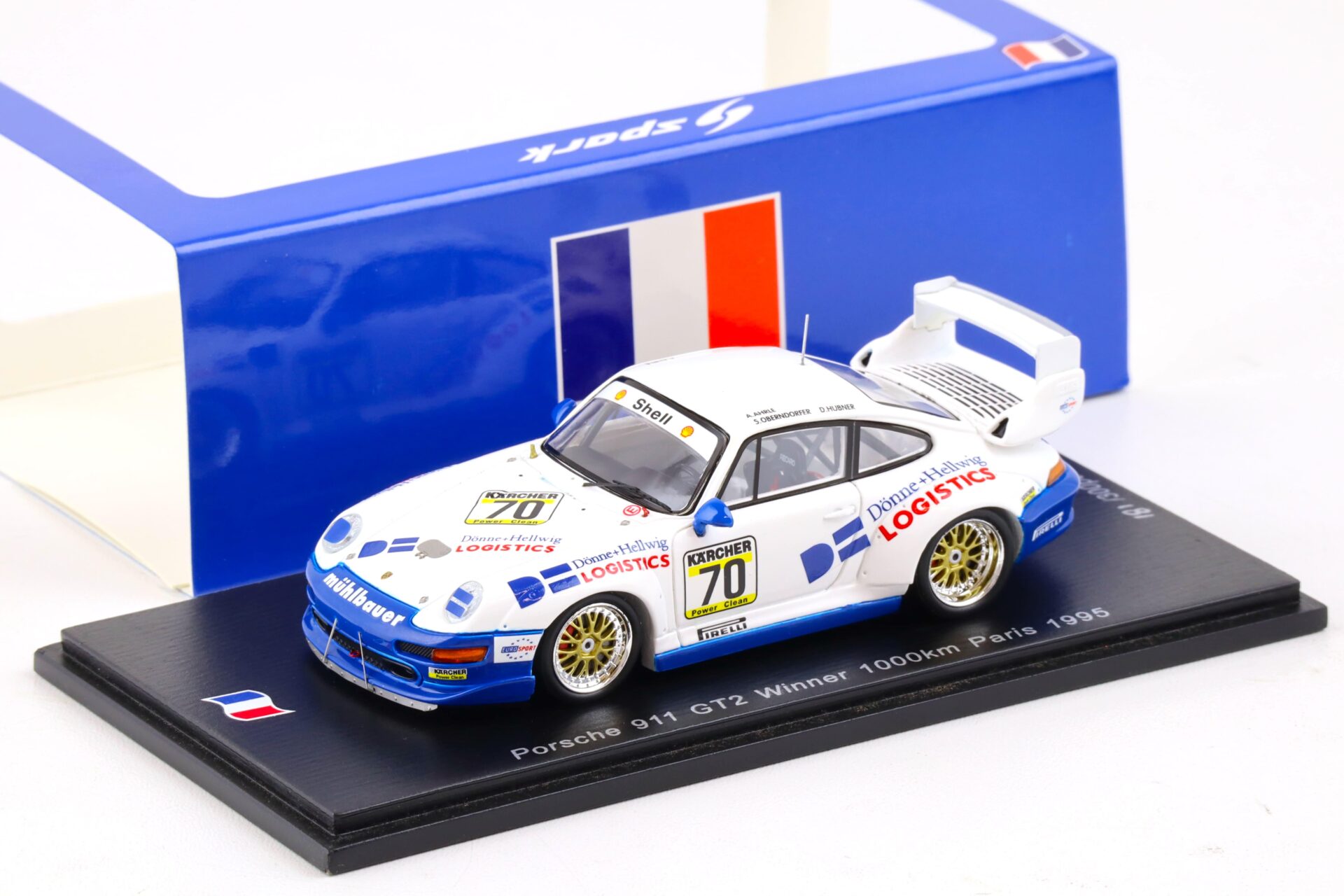 1:43 Spark Porsche 911 (993) GT2 Winner 1000km Paris 1995 Oberndorfer/ Hübner #70