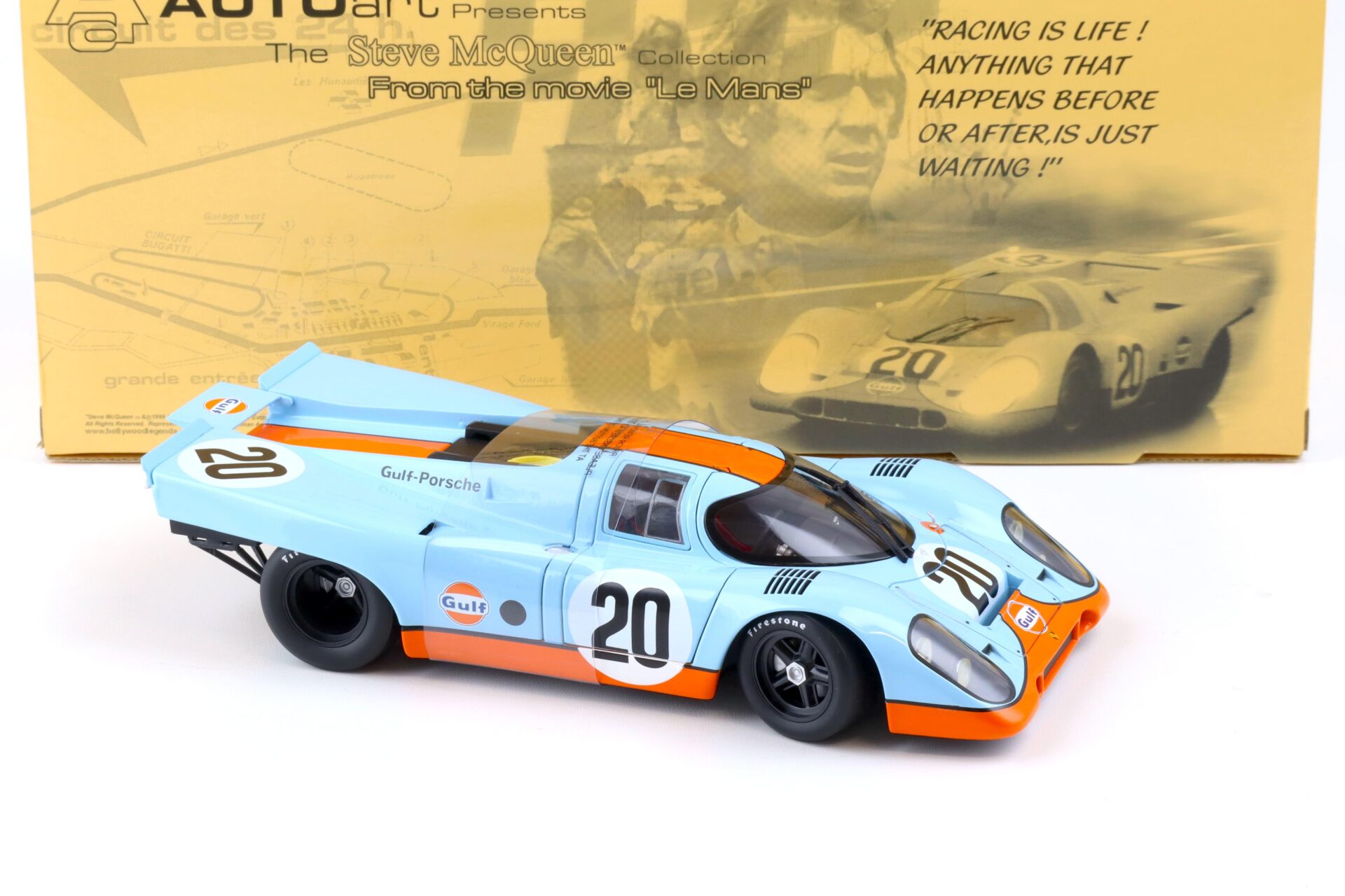 1:18 AUTOart Porsche 917K Steve McQueen 24h Le Mans #20 GULF blue 80030