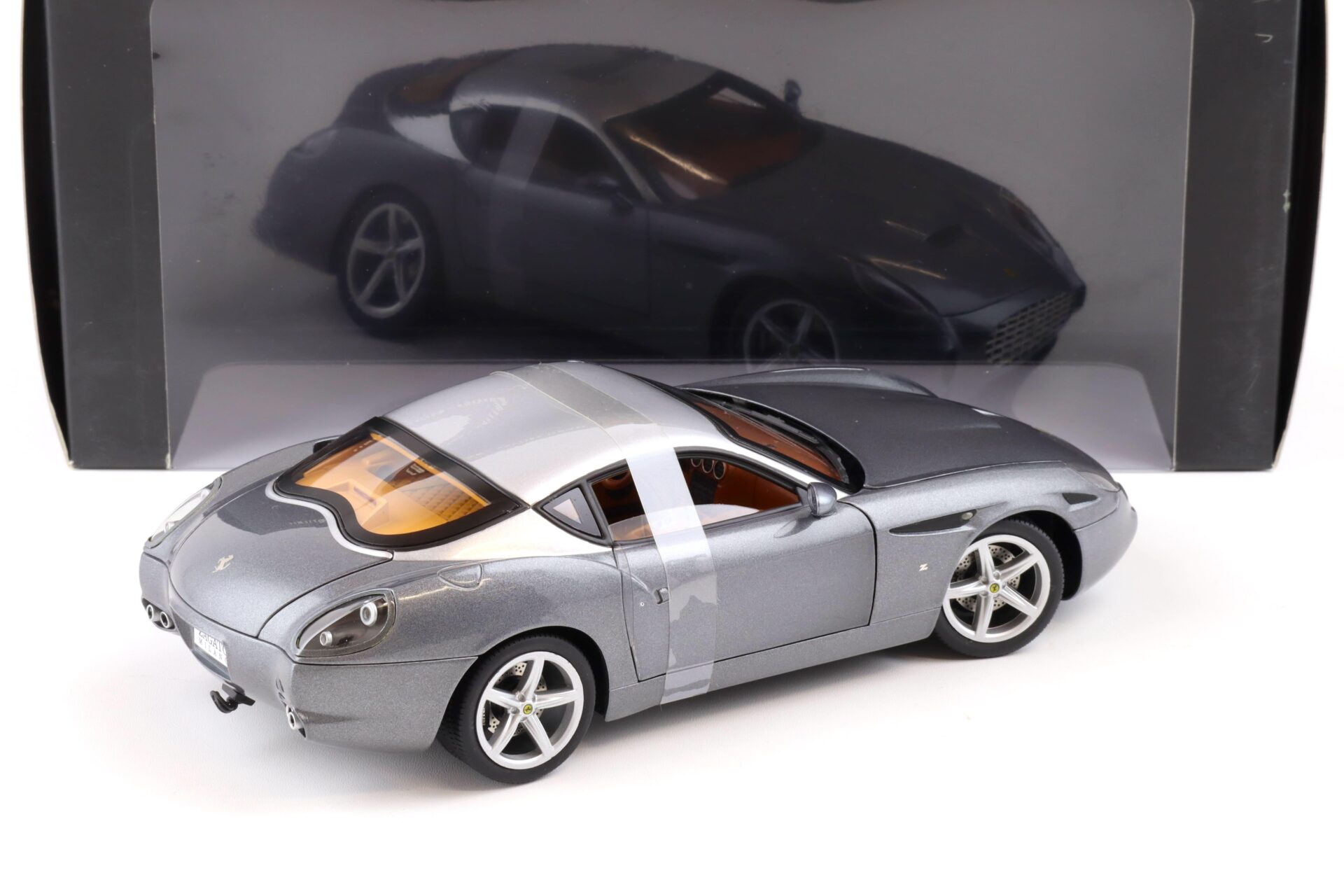 1:18 Hot Wheels Elite Ferrari 575 GTZ Zagato Coupe grey metallic/ silver roof