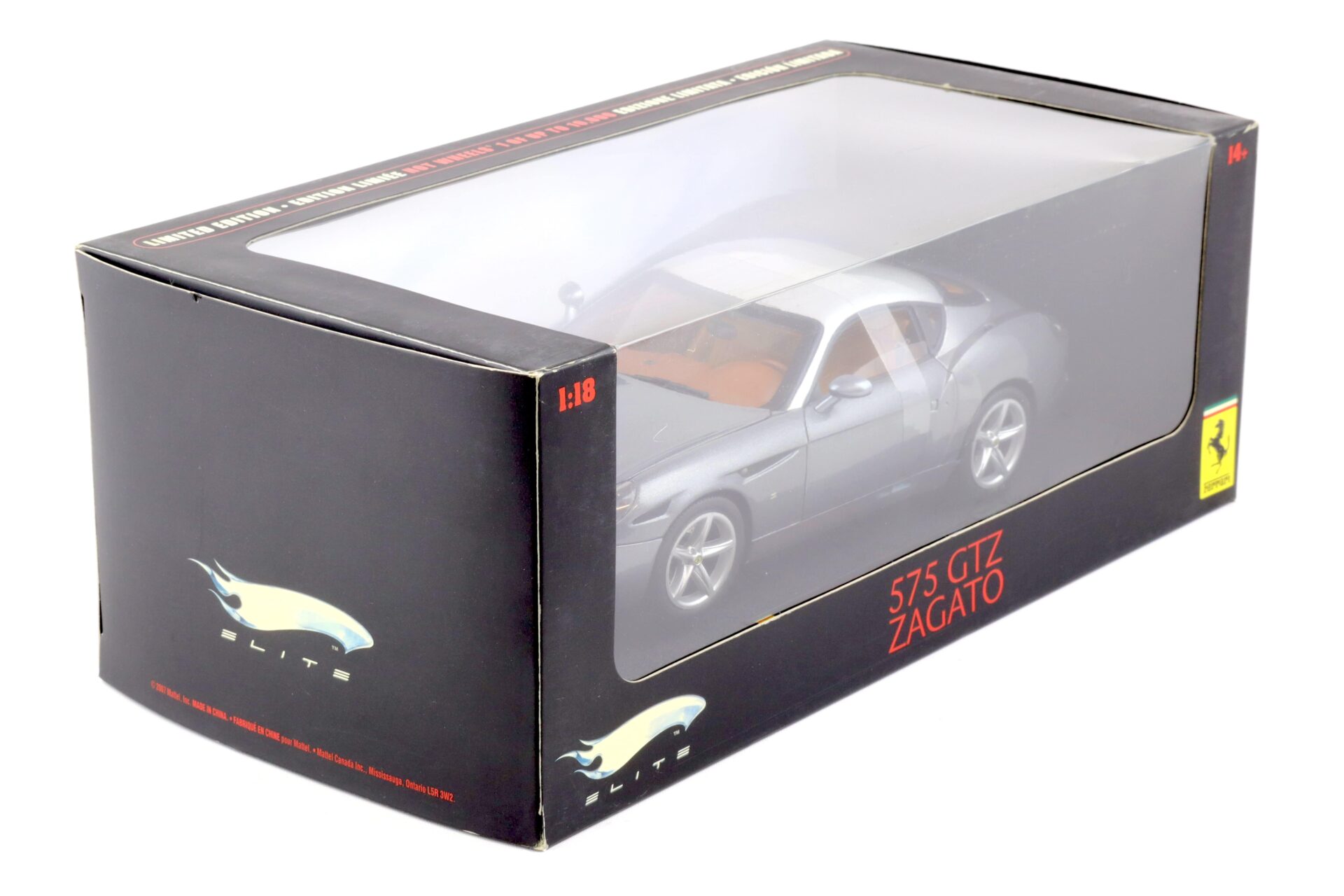 1:18 Hot Wheels Elite Ferrari 575 GTZ Zagato Coupe grey metallic/ silver roof