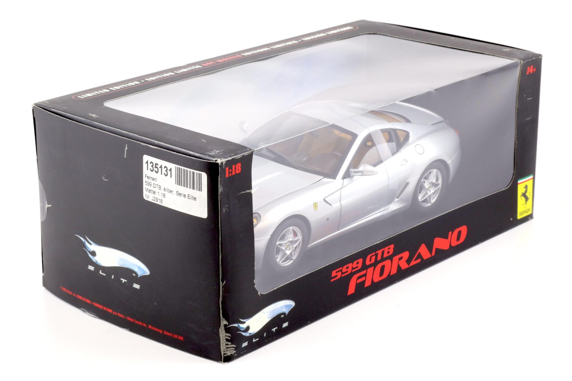 1:18 Hot Wheels Elite Ferrari 599 GTB Fiorano Coupe silver metallic