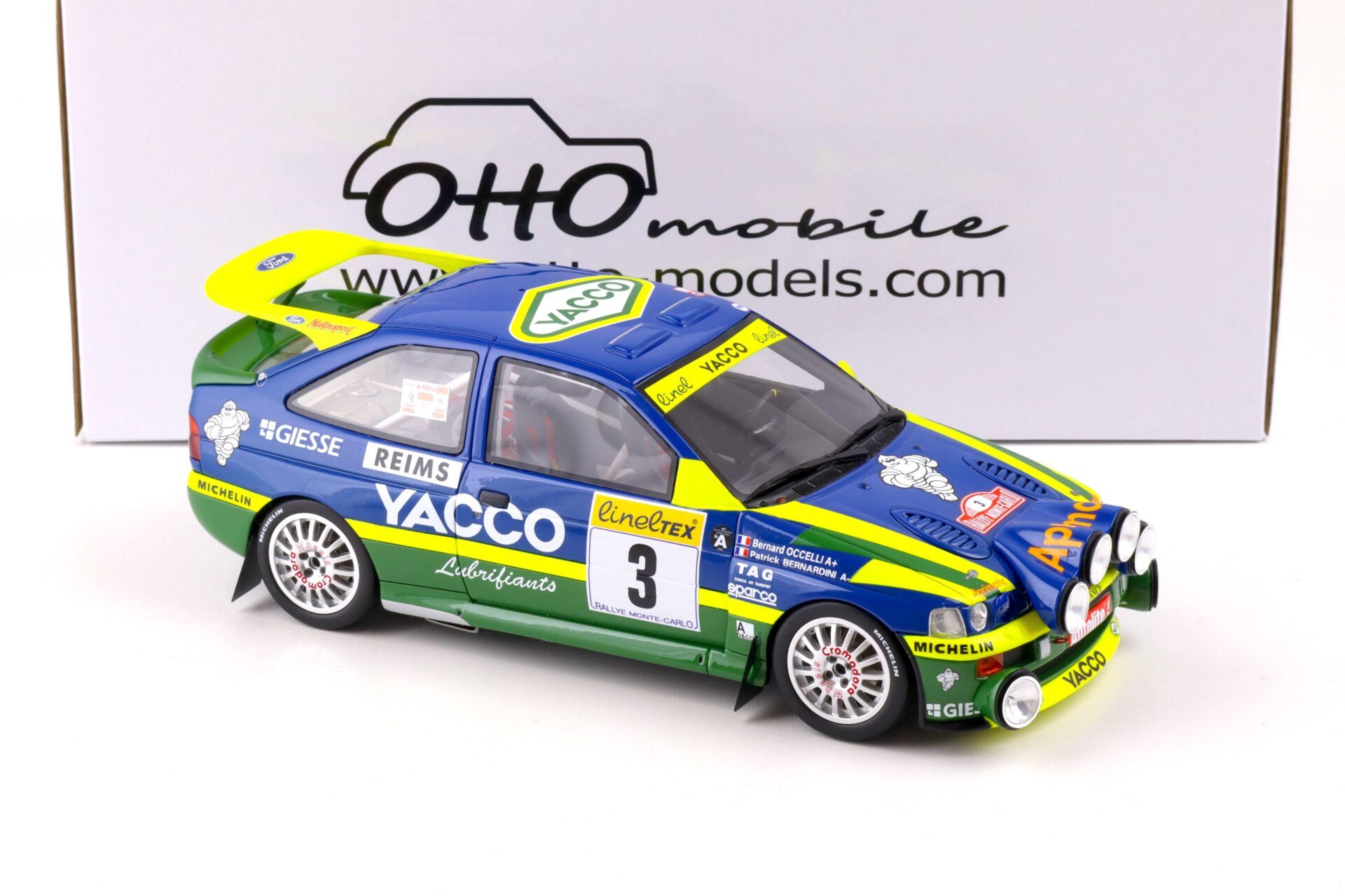 1:18 OTTO mobile OT1028 Ford Escort RS Cosworth Rallye Monte Carlo #3 Bernardini 1996