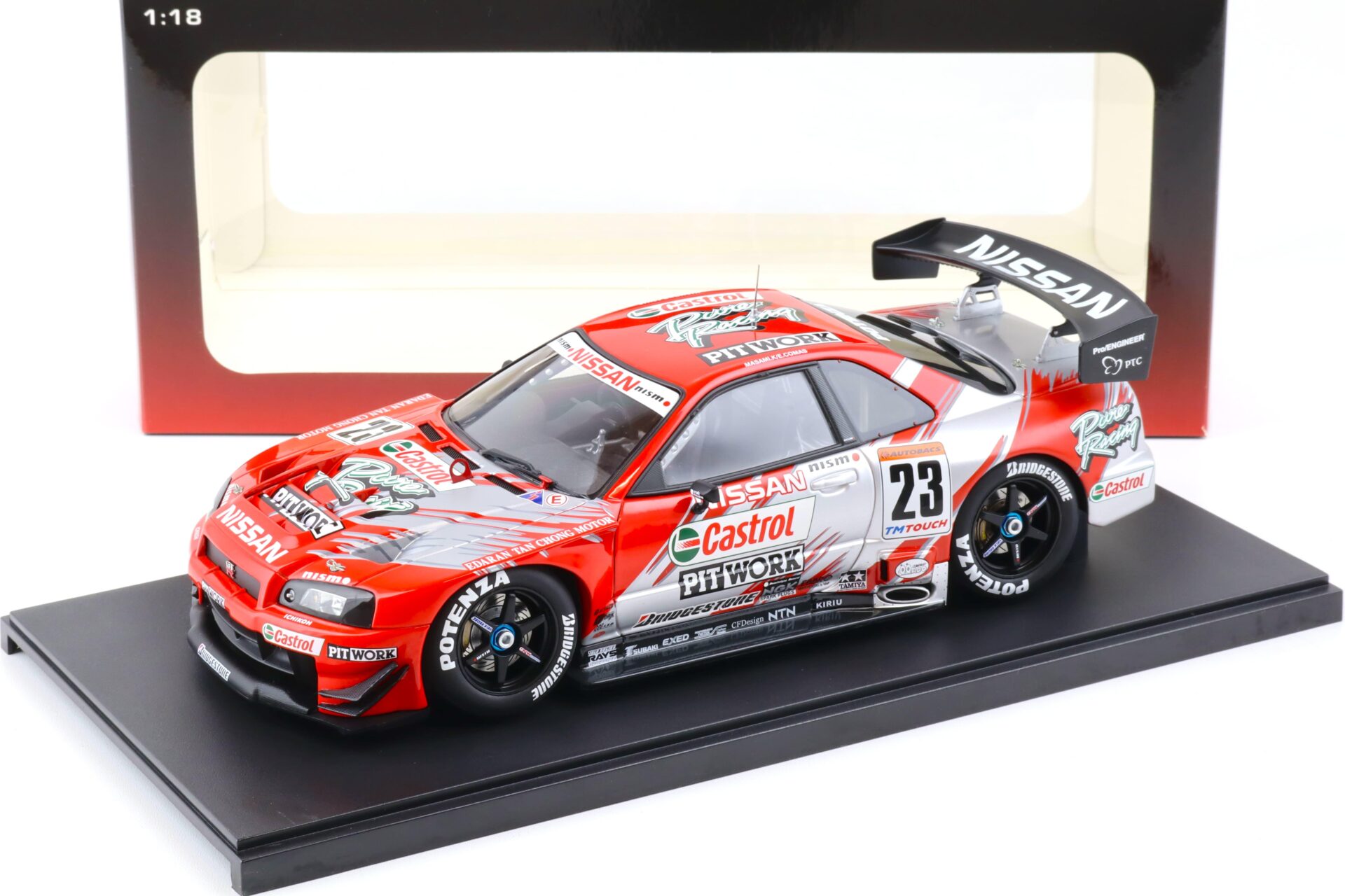 ID 84056 orig 1.jpg 1:18 AUTOart Nissan Skyline R34 GT-R JGTC 2002 Castrol Pitwork #23 red 80278