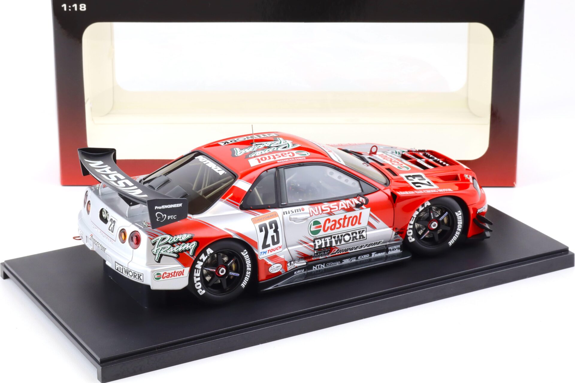 1:18 AUTOart Nissan Skyline R34 GT-R JGTC 2002 Castrol Pitwork #23 red 80278