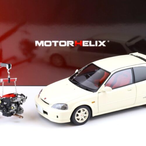 1:18 Motorhelix Honda Civic Type R (EK9) Championship white + engine Diecast