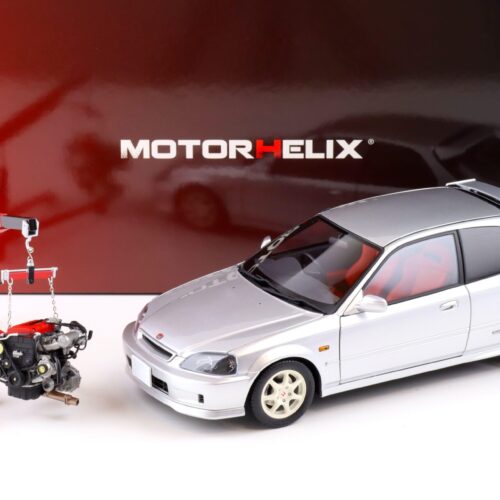 1:18 Motorhelix Honda Civic Type R (EK9) Vogue silver metallic + engine Diecast