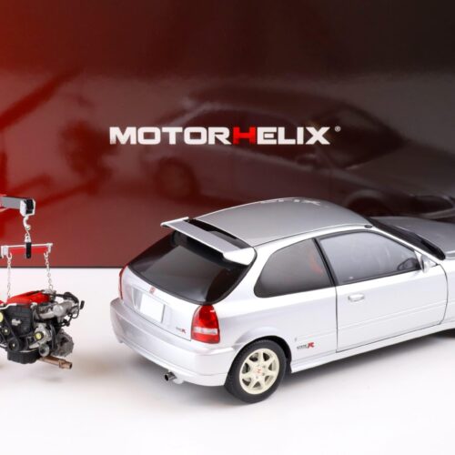 1:18 Motorhelix Honda Civic Type R (EK9) Vogue silver metallic + engine Diecast