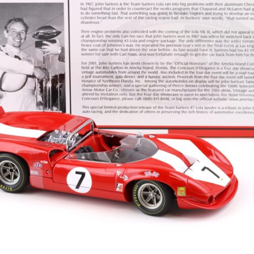 1:18 GMP 1967 Lola Spyder Team Surtees #7 John Surtees Amelia Island red 12004-1