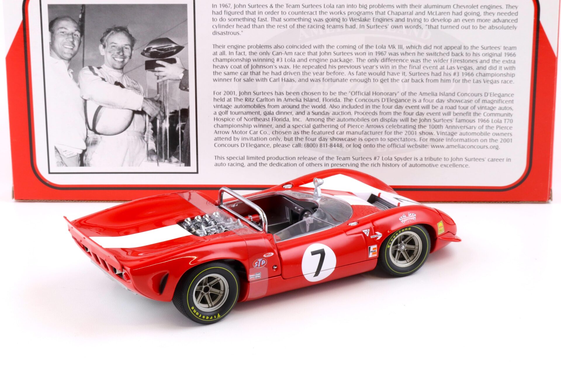 1:18 GMP 1967 Lola Spyder Team Surtees #7 John Surtees Amelia Island red 12004-1