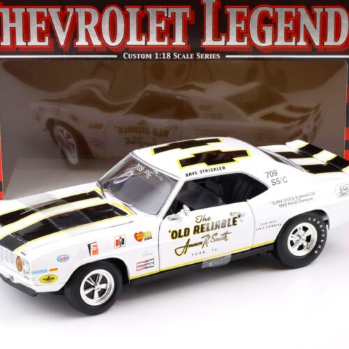 1:18 ERTL 1969 Chevrolet Camaro Z-28 Prostock Dave Strickler #709 SS/C white