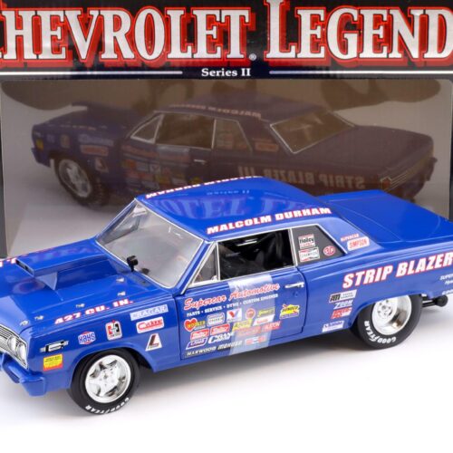 1:18 ERTL 1965 Chevrolet Chevelle Supercar Strip Blazer III Malcom Durham blue