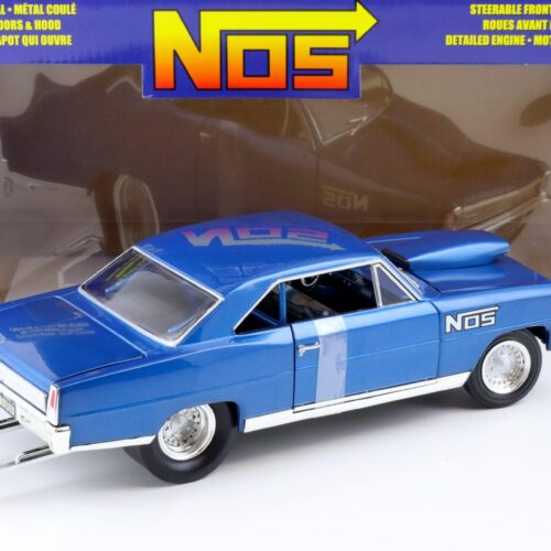 1:18 ERTL 1966 Chevrolet Nova Pro Street Coupe NOS blue metallic