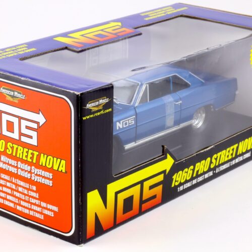 1:18 ERTL 1966 Chevrolet Nova Pro Street Coupe NOS blue metallic