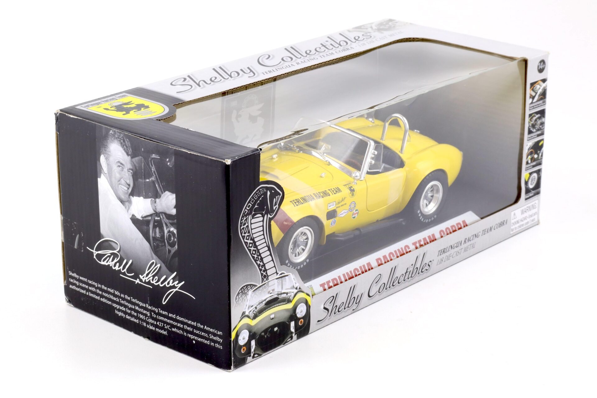 1:18 Shelby Collectibles 1965 Shelby Cobra Terlingua Racing Team yellow/ red
