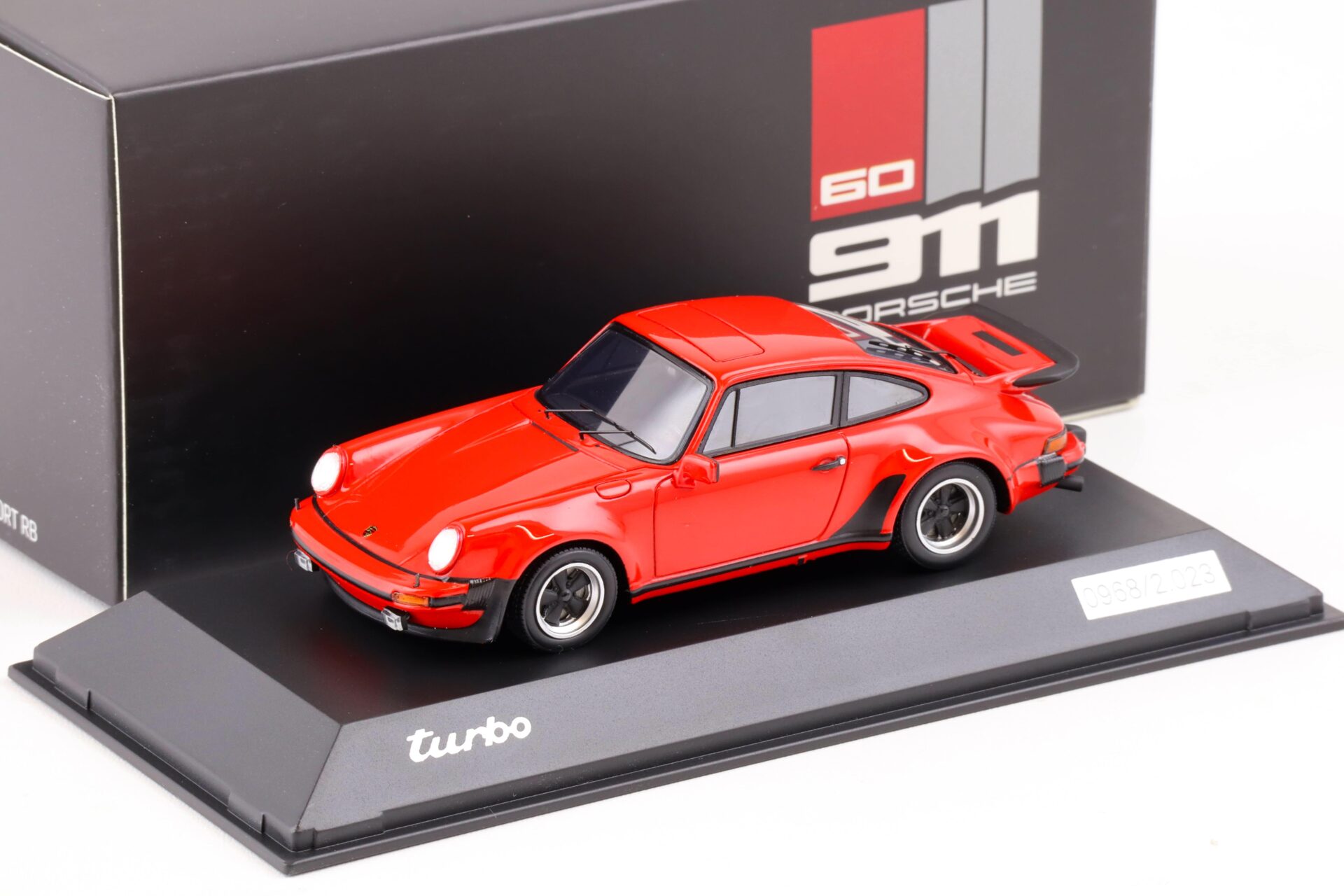 1:43 Spark Porsche 911 (930) Turbo 3.0 Indian red 60 Years 911 DEALER VERSION