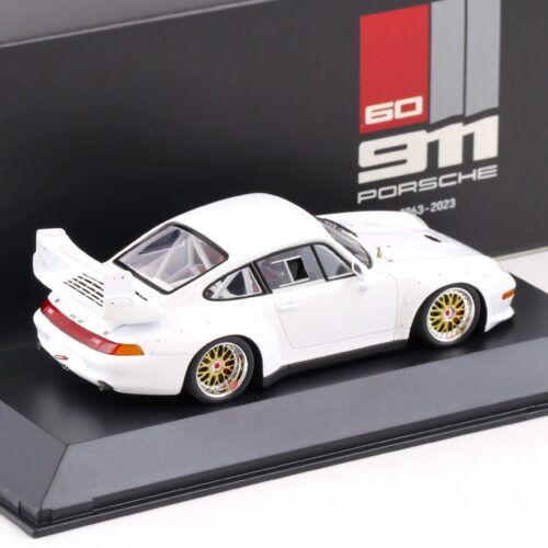 1:43 Spark Porsche 911 (993) GT2 Coupe white 60 Years 911 DEALER VERSION