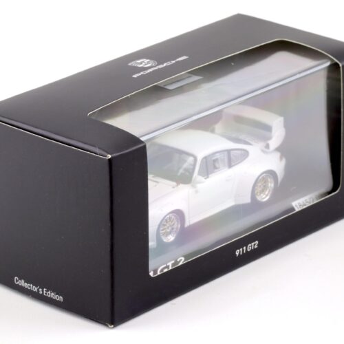 1:43 Spark Porsche 911 (993) GT2 Coupe white 60 Years 911 DEALER VERSION