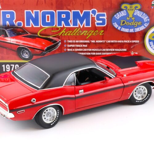 1:18 Greenlight 1970 Dodge Challenger R/T 440 SIX-Pack MR.NormÂ´s red/ black