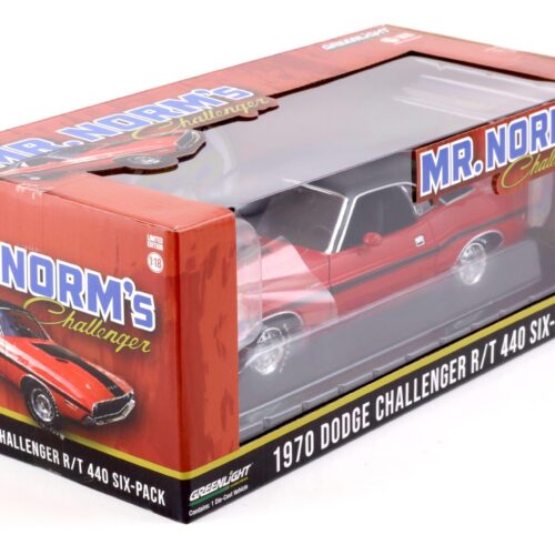 1:18 Greenlight 1970 Dodge Challenger R/T 440 SIX-Pack MR.NormÂ´s red/ black