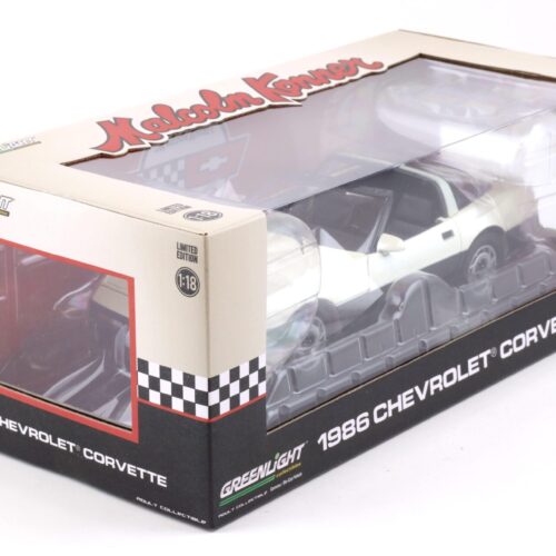 1:18 Greenlight 1986 Chevrolet Corvette C4 Malcom Konner Commemorative white