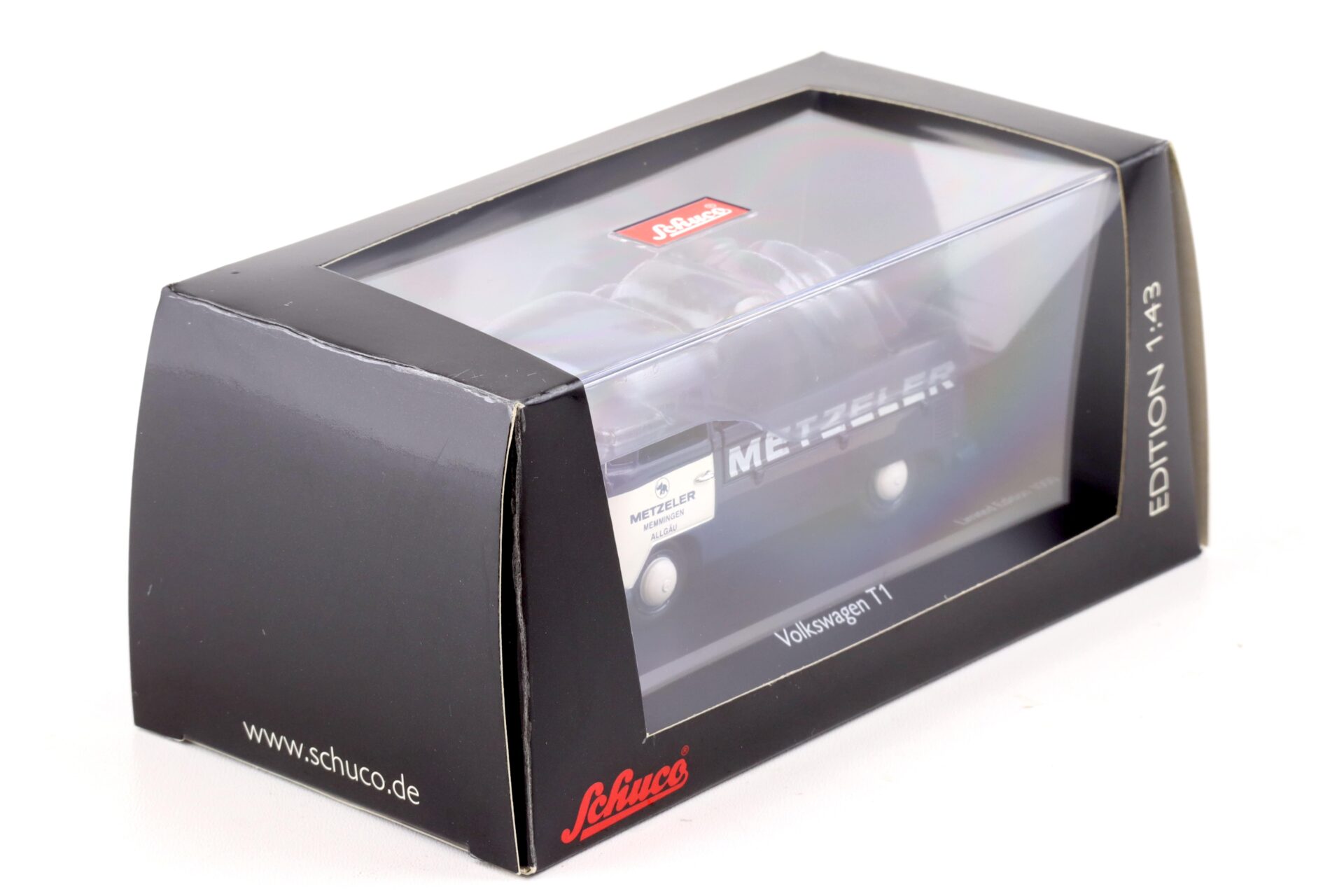 1:43 Schuco VW T1 Pritsche blue/ white Metzeler mit Reifen beladen