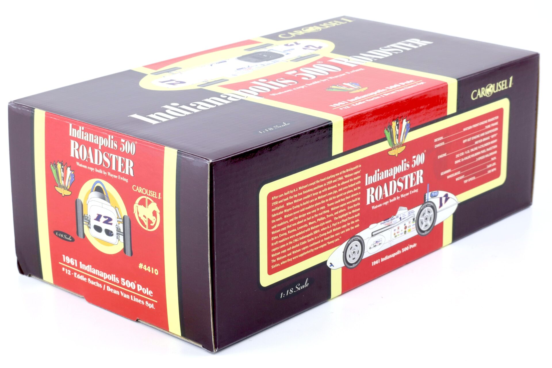 1:18 Carousel1 Watson Roadster Indianapolis 500 Pole #12 Sachs/ Van 1961