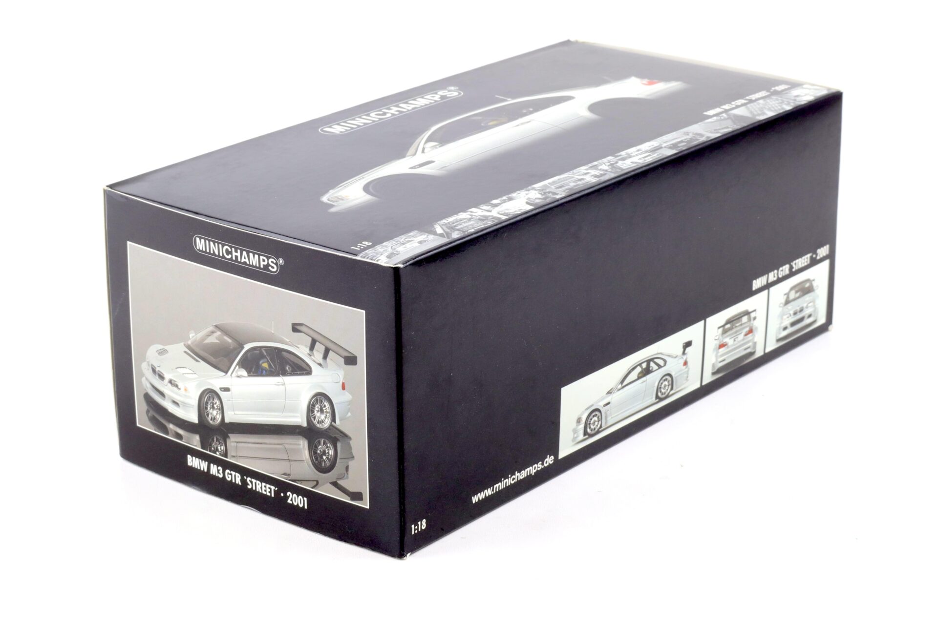 1:18 Minichamps BMW M3 GTR E46 Street 2001 silver with Carbon roof