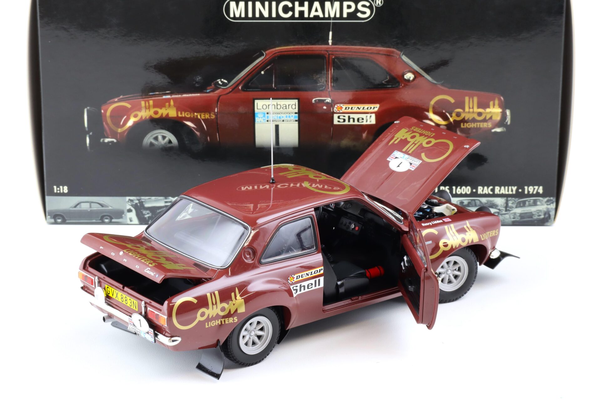 1:18 Minichamps Ford Escort I RS 1600 RAC Rally 1974 Winners Makinen/ Liddon #1