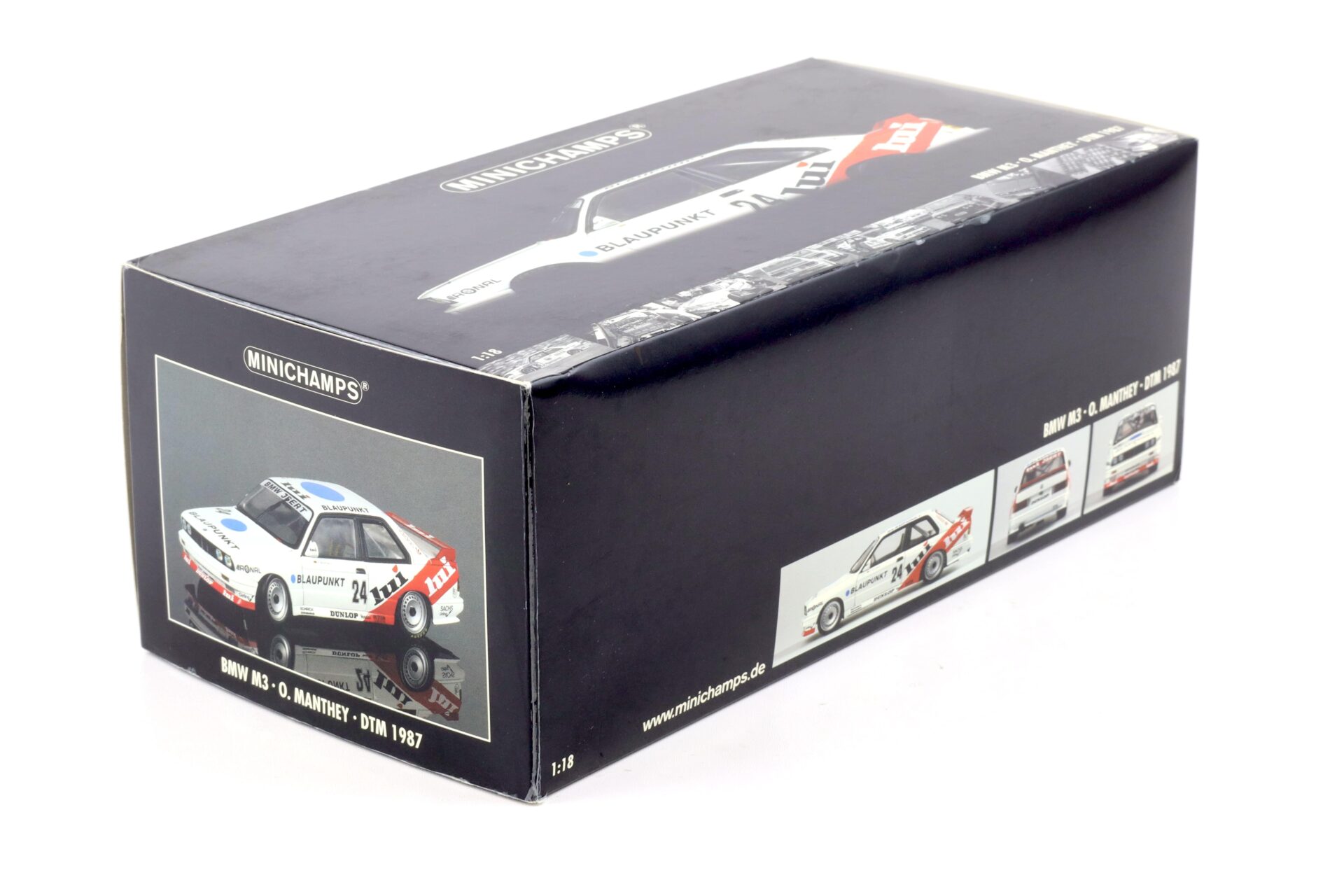 1:18 Minichamps BMW M3 E30 DTM 1987 O.Manthey Blaupunkt #24