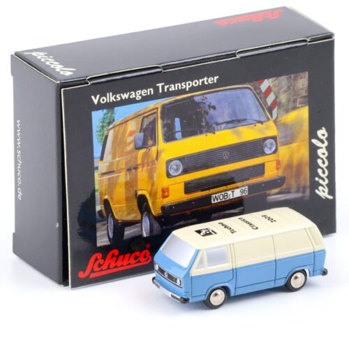 Schuco Piccolo VW T3 Transporter Kasten blue/ white Techno Classica 2009