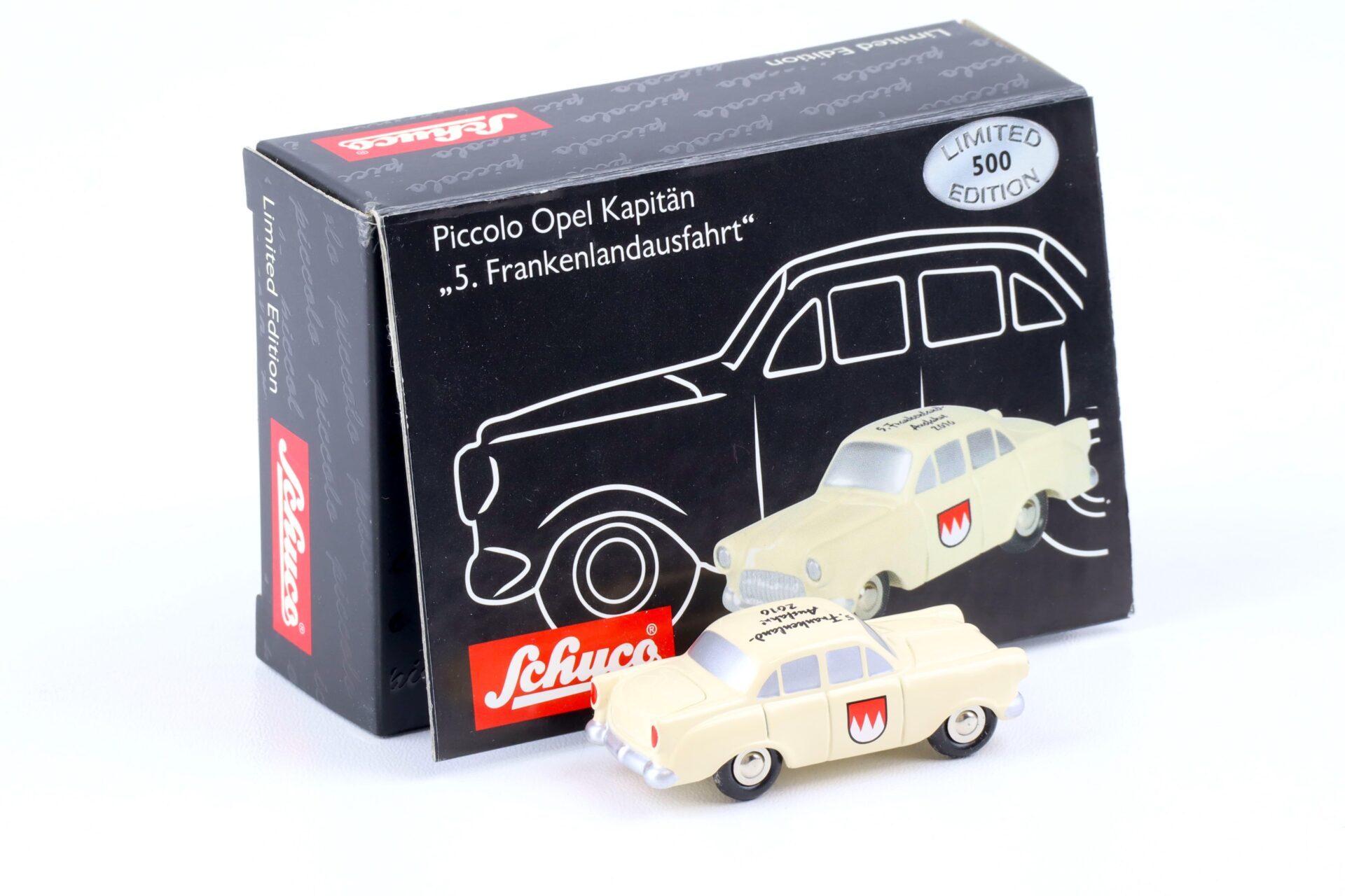 Schuco Piccolo Opel Kapitän Limousine white 5. Frankenlandausfahrt