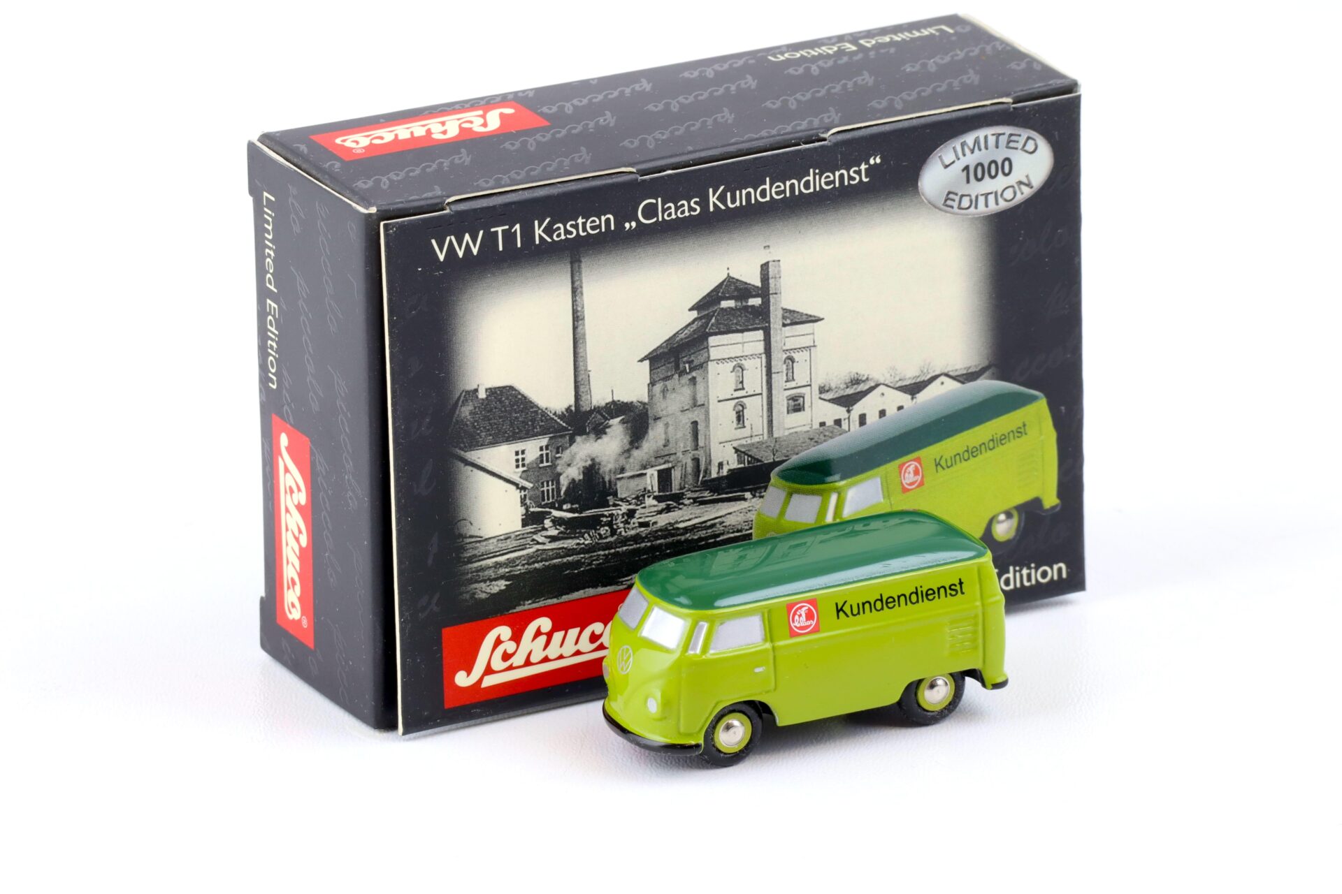 Schuco Piccolo VW T1 Kasten Bus Claas Kundendienst green