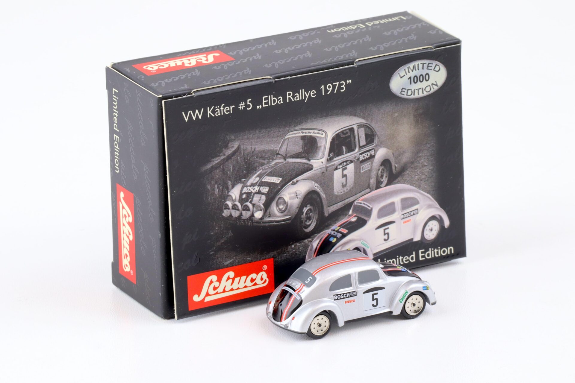Schuco Piccolo VW Käfer Beetle #5 Elba Rallye 1973 silver