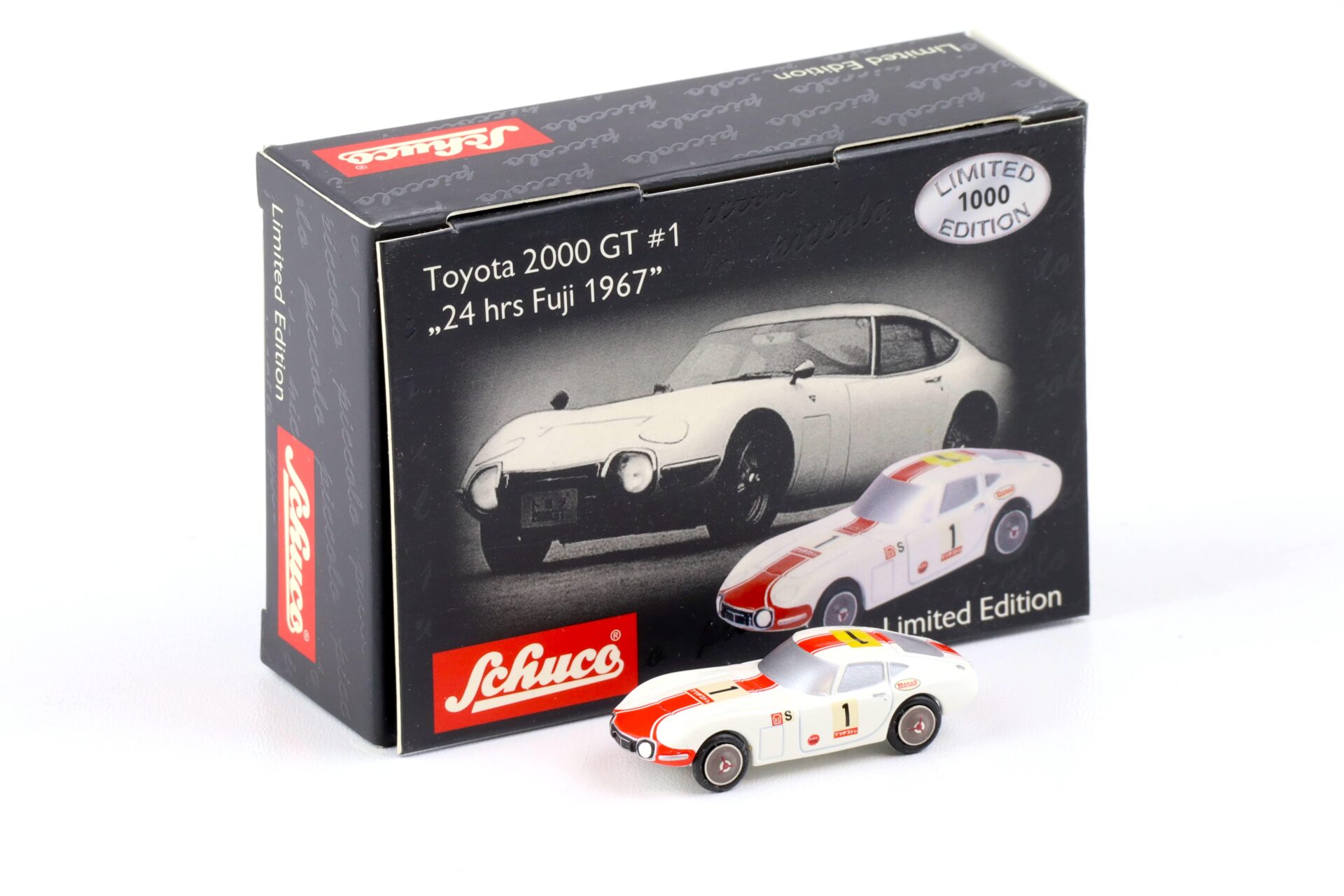 ID 85179 orig.jpg Schuco Piccolo Toyota 2000 GT Coupe #1 white/ red 24 hrs Fuji 1967
