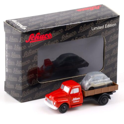 Schuco Piccolo Opel Blitz Pritsche mit BMW Isetta Karosserie Teiledienst red