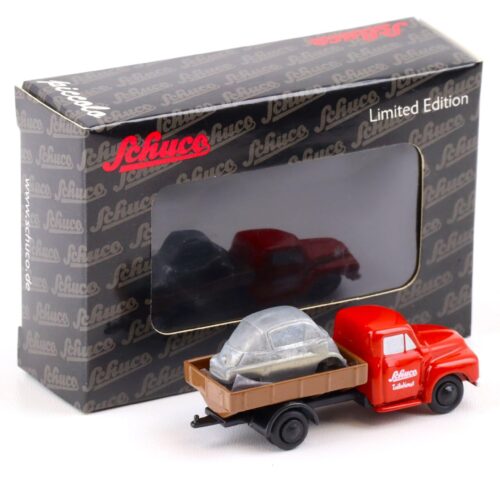 Schuco Piccolo Opel Blitz Pritsche mit BMW Isetta Karosserie Teiledienst red
