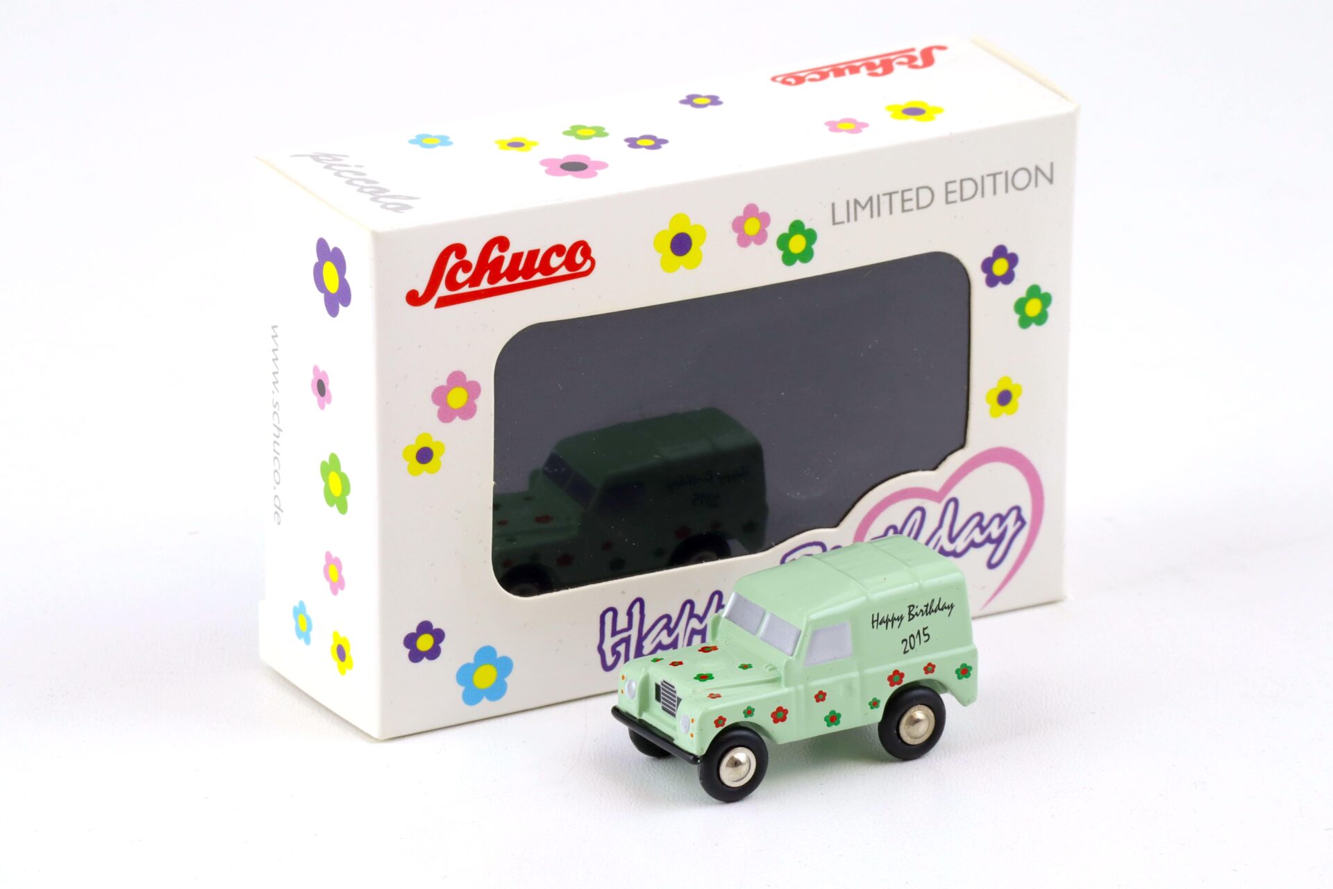 Schuco Piccolo Land Rover Defender Happy Birthday 2015 green