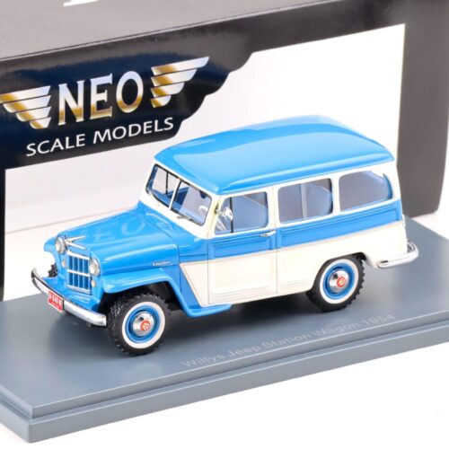 1:43 NEO Willys Jeep Station Wagon blue/ white 1954